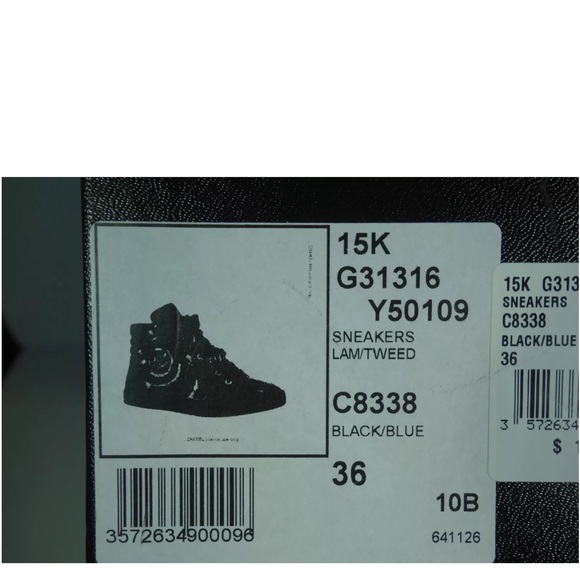 CHANEL Black and Blue Sneakers - Picture 5 of 10